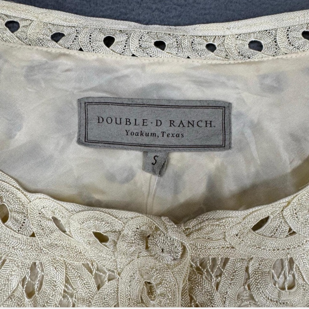 Double D Ranch silver label intricate lace top matching skirt RTL $995 S New - Picture 4 of 9